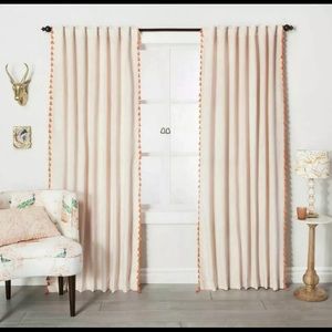 🧡OPALHOUSE Pink Velvet Light Filtering Curtains (2 panels) with Tassels